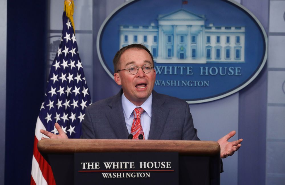 Acting White House Chief of Staff Mick Mulvaney answers questions from reporters during a news briefing at the White House in Washington, October 17, 2019. u00e2u20acu201d Reuters pic