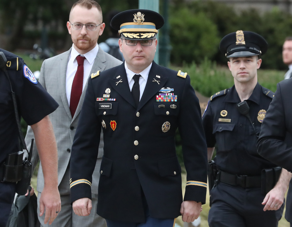 Lt Col Alexander Vindman arrives at the US Capitol October 29, 2019 in Washington, DC. Vindman will appear at a closed-door deposition, as part of the impeachment inquiry against Trump. u00e2u20acu201d Mark Wilson/Getty Images/AFP pic