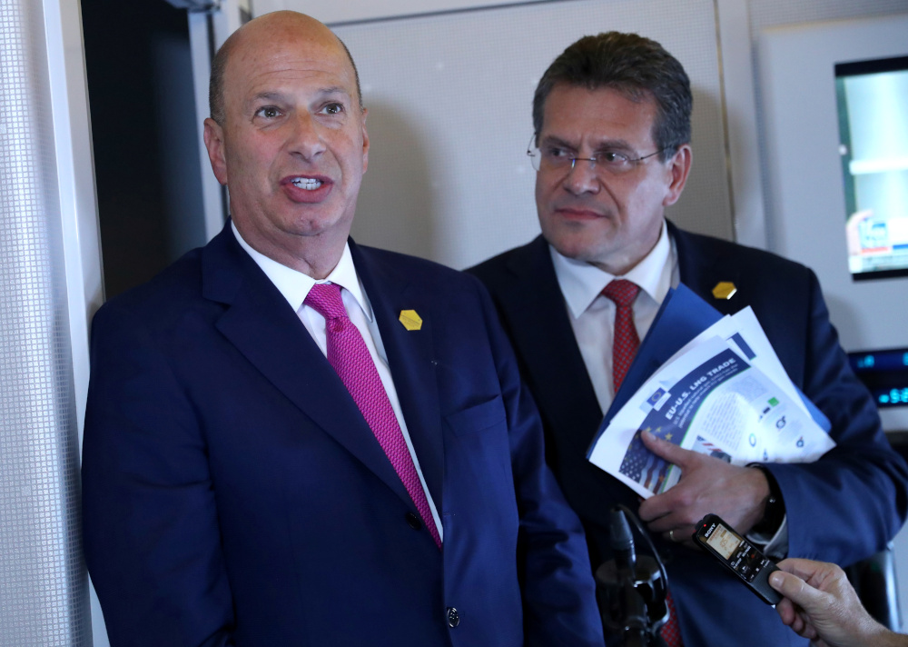 Gordon Sondland, US ambassador to the EU, with Maros Sefcovic, Vice President of the European Commission for the Energy Union during a trip with US President Donald Trump through Louisiana, US, May 14, 2019. u00e2u20acu201d Reuters pic