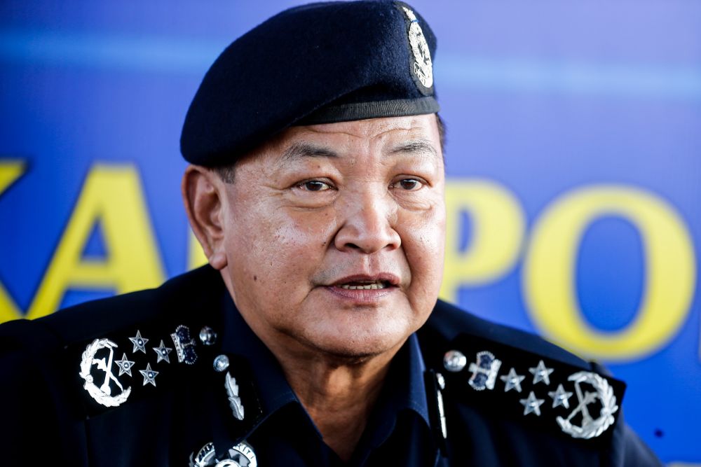 Inspector-General of Police Tan Sri Abdul Hamid Bador speaks to reporters during a media conference at the Marine Police Base in Batu Uban, George Town October 10, 2019. u00e2u20acu201d Picture by Sayuti Zainudin