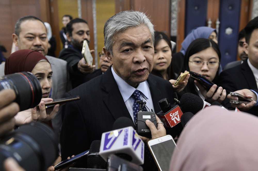 Bagan Datuk MP Datuk Seri Ahmad Zahid Hamidi arrives at Parliament in Kuala Lumpur October 24, 2019. u00e2u20acu2022 Picture by Miera Zulyana