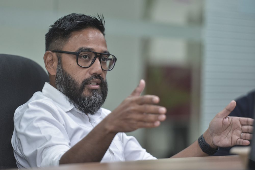 AirAsia Bhd chief executive officer Riad Asmat speaks during an interview with Malay Mail in Petaling Jaya October 31, 2019. u00e2u20acu2022 Picture by Shafwan Zaidon