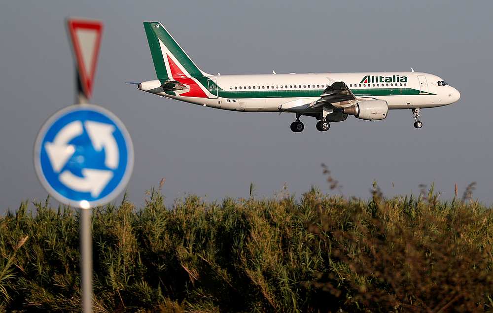 An Alitalia Airbus A320-200 airplane approaches to land at Fiumicino airport in Rome, Italy October 24, 2018.  u00e2u20acu201d Reuters pic 