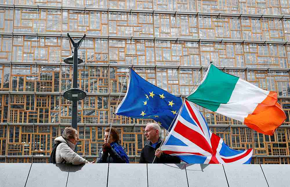 Anti-Brexit protesters demonstrate outside the EU Commission headquarters in Brussels, Belgium October 11, 2019. u00e2u20acu201d Reuters pic
