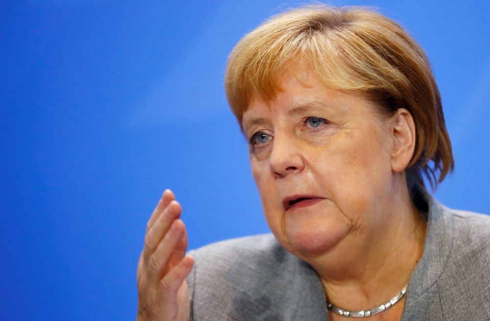 German Chancellor Angela Merkel attends a news conference after meeting with chairmen of international economic and financial organisations at the Chancellery in Berlin October 1, 2019. u00e2u20acu2022 Reuters pic