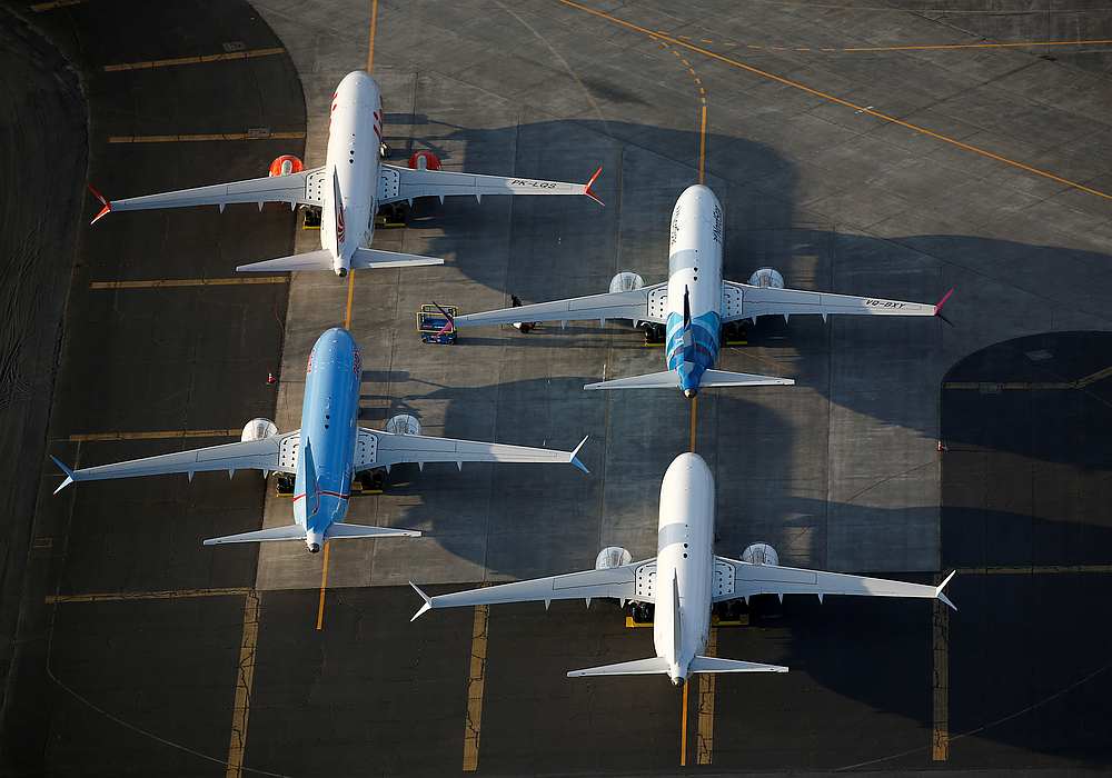 An aerial photo shows Boeing 737 MAX aircraft at Boeing facilities at the Grant County International Airport in Moses Lake, Washington September 16, 2019. u00e2u20acu201d Reuters pic