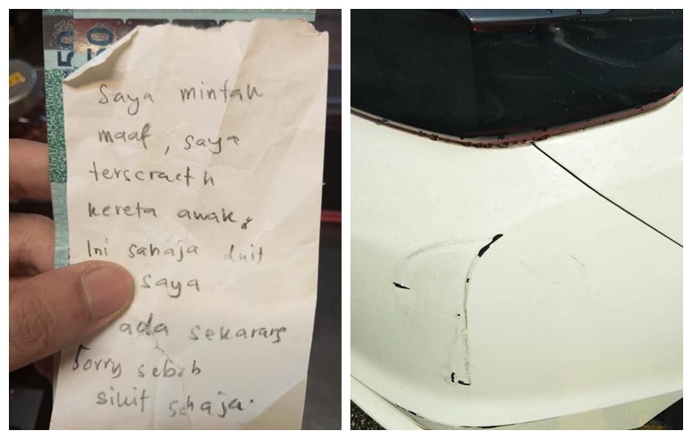 Niezam returned the money to the driver after she contacted him on Facebook. — Picture from Facebook/Hir Niezam Nasihin