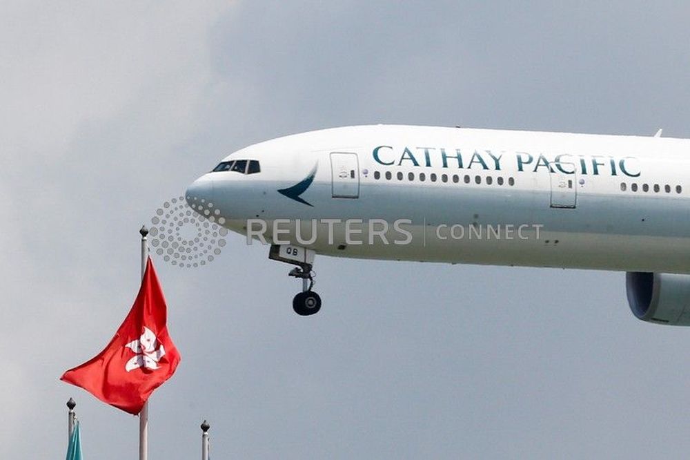 A Cathay Pacific Boeing 777-300ER plane lands at Hong Kong airport after it reopened following clashes between police and protesters, in Hong Kong, China August 14, 2019. u00e2u20acu201d Reuters pic