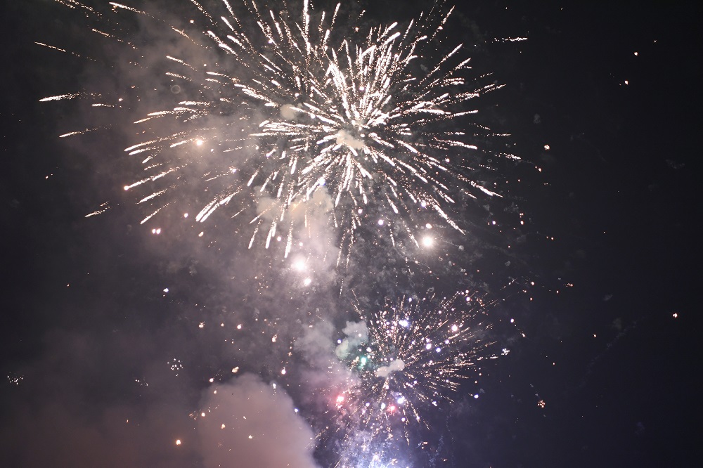 This photo taken on October 27, 2019, shows fireworks exploding in the sky during celebrations for the Diwali festival in New Delhi. u00e2u20acu201d AFP pic