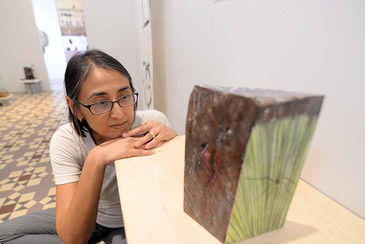 Esther Geh with her work titled 'Forest Finds'