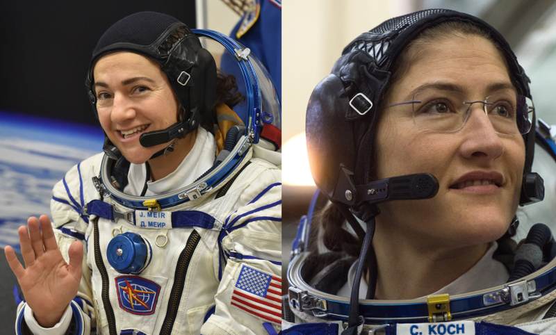Yesterday, International Space Station (ISS) crew member US astronaut Jessica Meir (left) and Nasa astronaut Christina Hammock Koch (right) became the first all-female pairing to carry out a spacewalk. u00e2u20acu2022 AFP pic