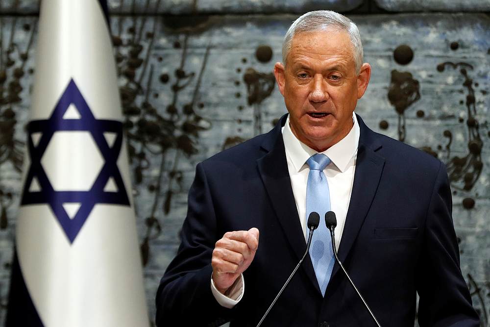 Benny Gantz, leader of Blue and White party, speaks during a nomination ceremony at the President's residency in Jerusalem October 23, 2019  u00e2u20acu201d Reuters pic