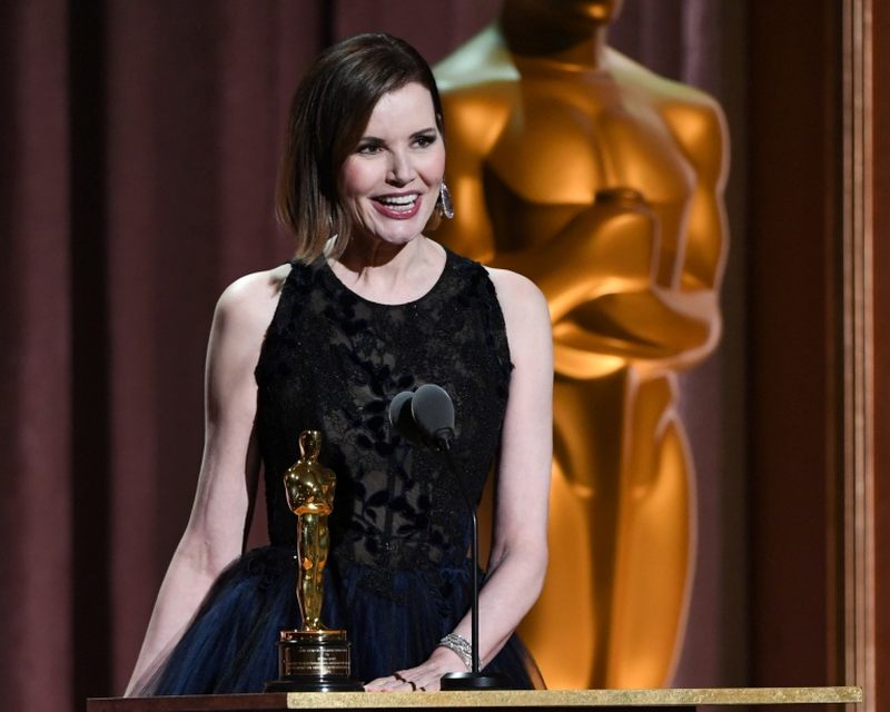 US actress Geena Davis accepts the Jean Hersholt Humanitarian award onstage at the 11th Annual Governors Awards gala hosted by the Academy of Motion Picture Arts and Sciences at the Dolby Theater in Hollywood October 27, 2019. u00e2u20acu2022 AFP pic
