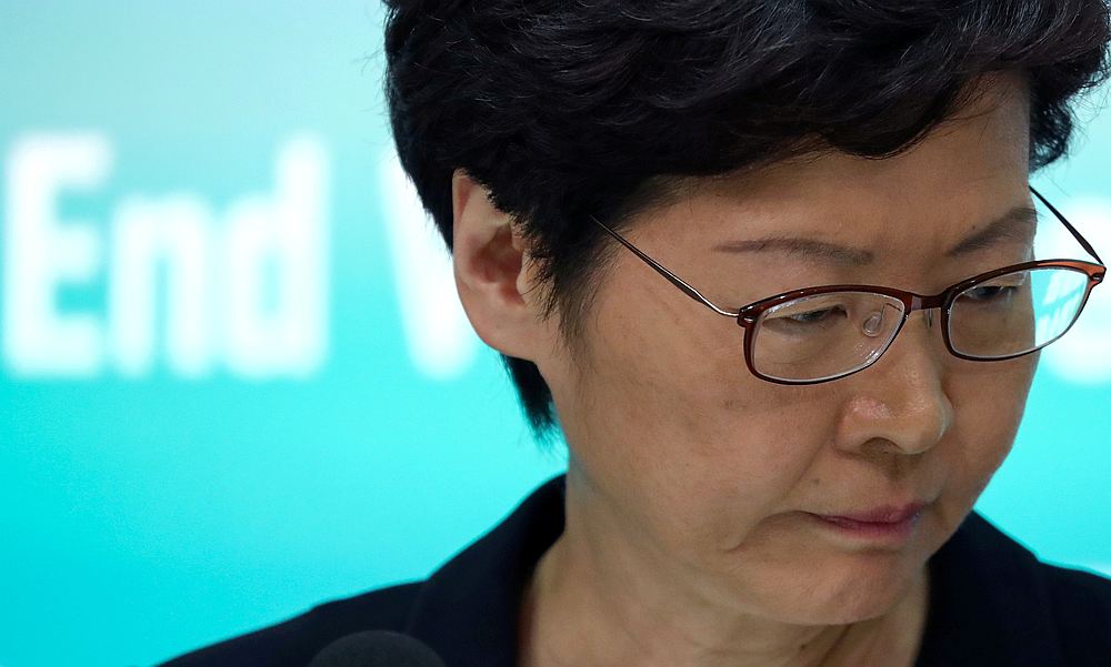 Hong Kong Chief Executive Carrie Lam attends a news conference to discuss sweeping emergency laws at government office in Hong Kong October 4, 2019. u00e2u20acu201d Reuters pic 
