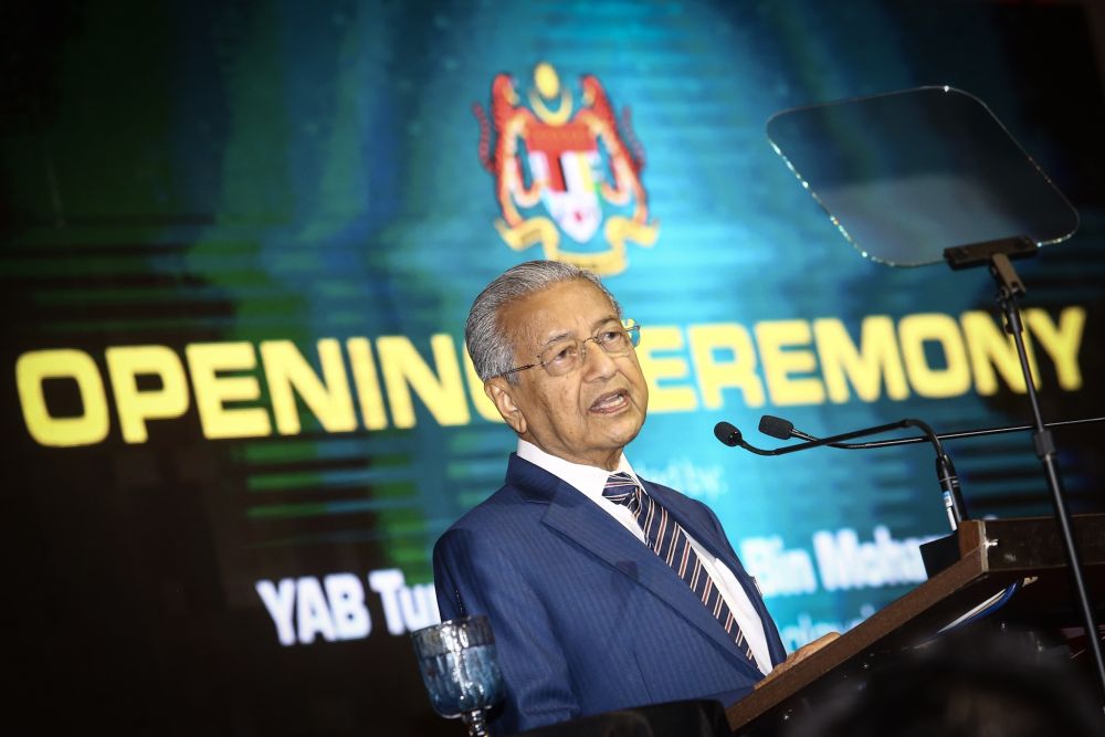 Prime Minister Tun Dr Mahathir Mohamad delivers his speech during the opening ceremony of the 10th International Greentech and Eco Products Exhibition and Conference in Kuala Lumpur October 10, 2019. u00e2u20acu201d Picture by Hari Anggara