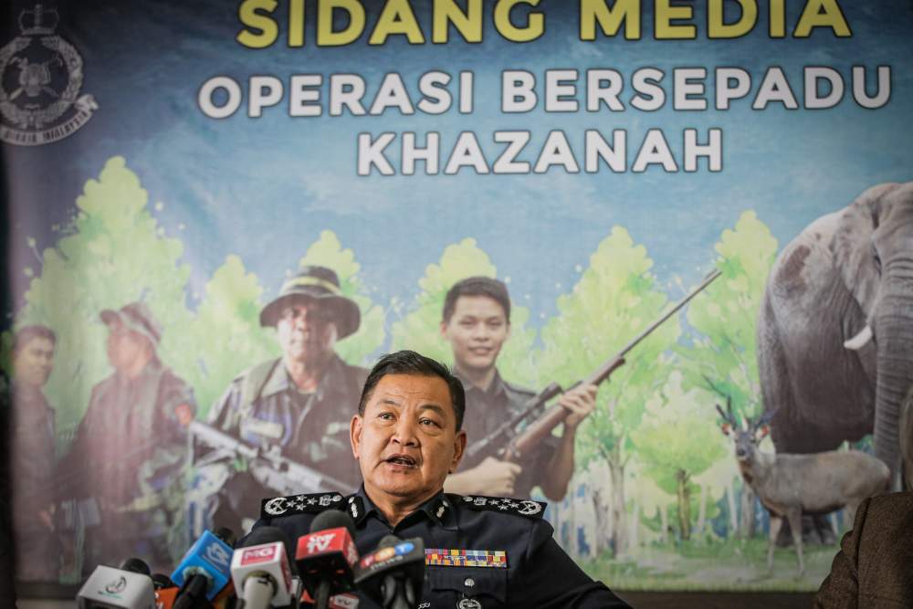 IGP Datuk Seri Abdul Hamid Bador speaks during a press conference in Bukit Aman October 30, 2019. u00e2u20acu2022 Picture by Hari Anggara