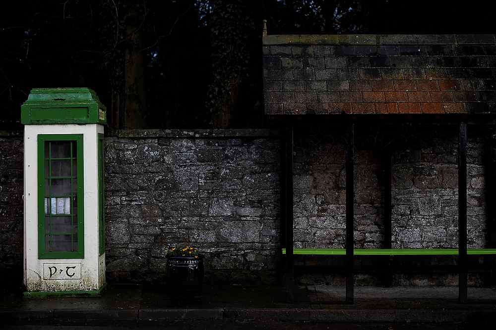 An old Irish phone box stands alongside a bus stop in the border town of Glaslough, Ireland March 16, 2018. u00e2u20acu201d Reuters pic