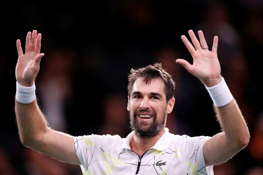France's Jeremy Chardy celebrates after winning his second round match against Russia's Daniil Medvedev, October 29, 2019. u00e2u20acu2022 Reuters pic
