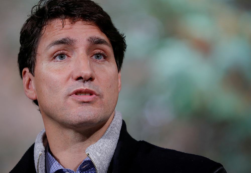 Canadian Prime Minister Justin Trudeau at a news conference after a tree planting ceremony in Plainfield, Ontario October 6, 2019. u00e2u20acu201d Reuters pic