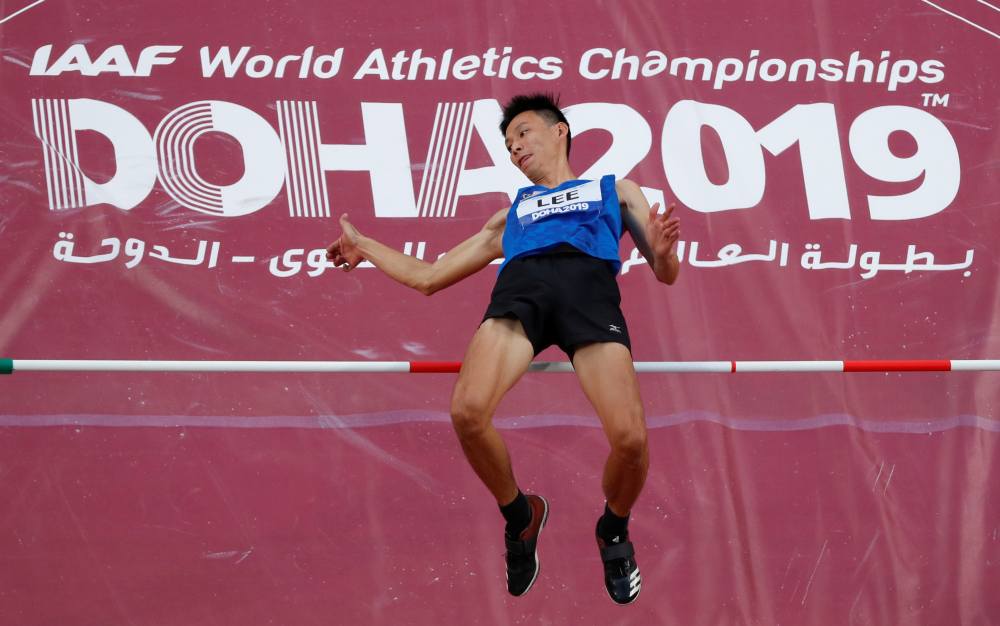 Malaysia's Lee Hup Wei in action during the World Athletics Championships in Doha. He is the first Malaysian athlete to reach the finals of the prestigious World Athletics Championships. u00e2u20acu2022 Reuters pic