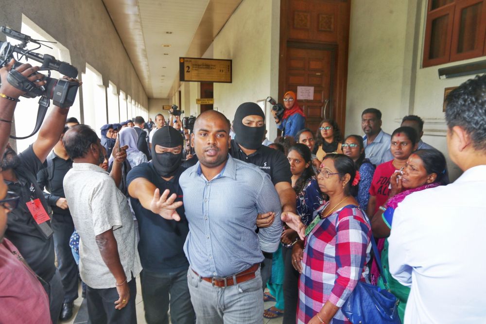 Suspected Liberation Tigers of Tamil Eelam sympathiser Kalaimughilan Arjunan is pictured at the Kuala Lumpur High Court October 31, 2019. — Picture by Ahmad Zamzahuri