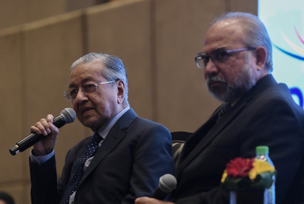 Prime Minister Tun Dr Mahathir Mohamad speaks during the Malaysian Beyond 2020 conference at Hilton Kuala Lumpur today, October 21, 2019. u00e2u20acu2022 Bernama pic
