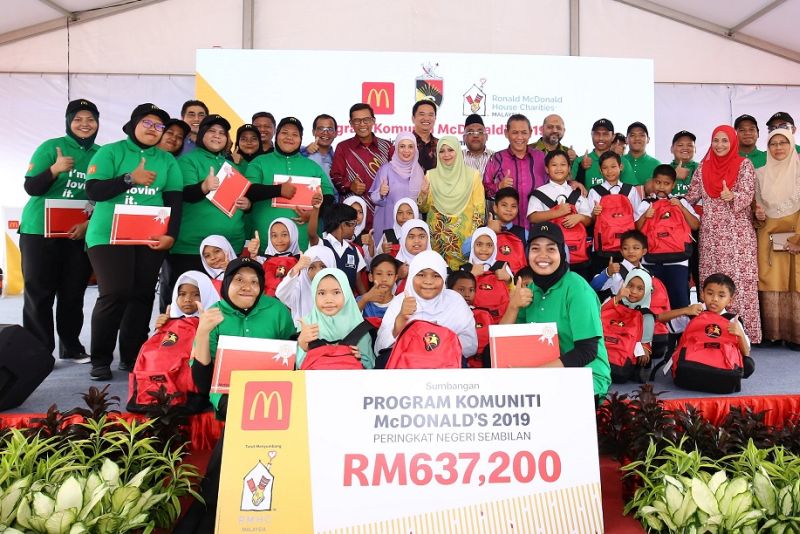 McDonald’s Malaysia contributes RM637,200 to the Negri Sembilan state as part of its community programme to commemorate its first footstep in Kuala Pilah. — Picture courtesy of McDonald’s Malaysia