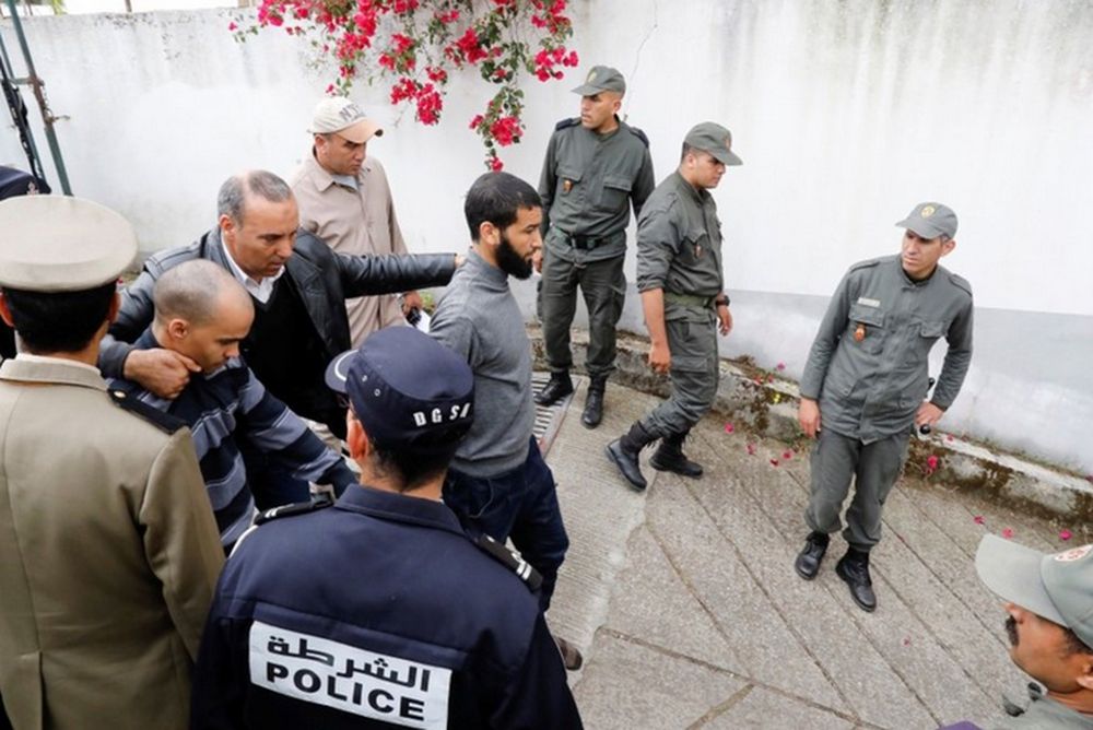 Defendants who are on trial for the killing of Scandinavian tourists Louisa Vesterager Jespersen and Maren Ueland arrive at a criminal court in Sale, Morocco May 2, 2019. u00e2u20acu201d Reuters pic