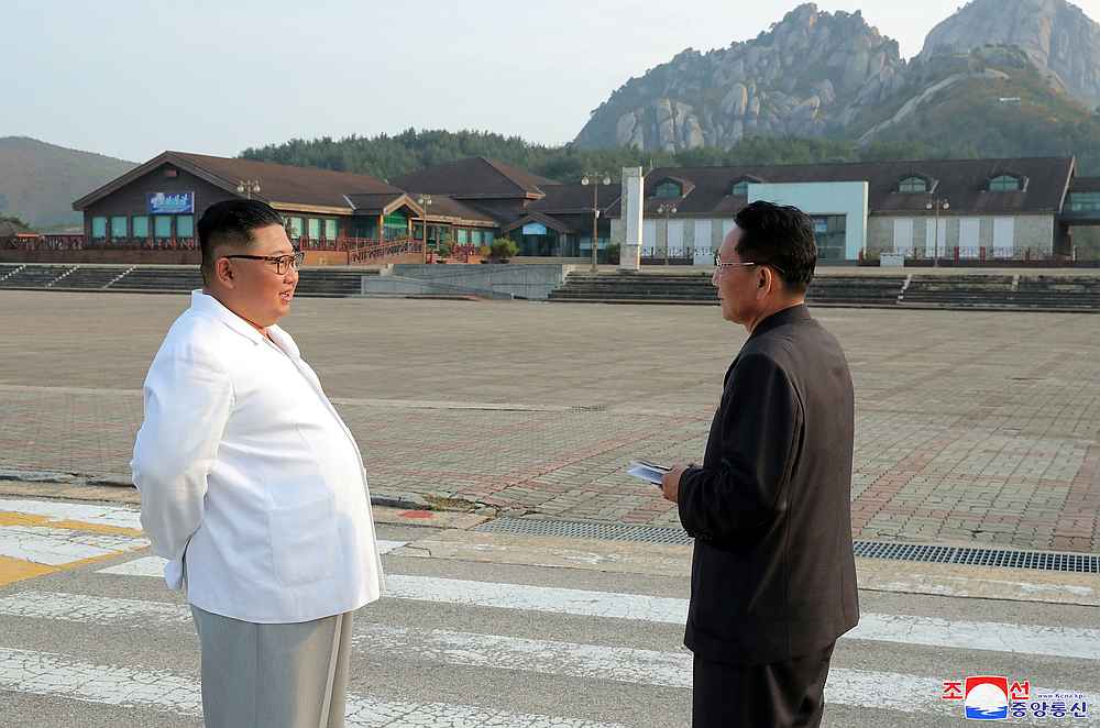 North Korean leader Kim Jong-un inspects the Mount Kumgang tourist resort, North Korea, in this undated picture released on October 23, 2019. u00e2u20acu201d KCNA pic via Reuters 