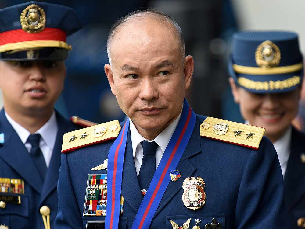 Philippine National Police Chief Oscar Albayalde arrives for the National Police chief handover ceremony in Camp Crame, Quezon City, metro Manila April 19, 2018. u00e2u20acu201d Reuters pic