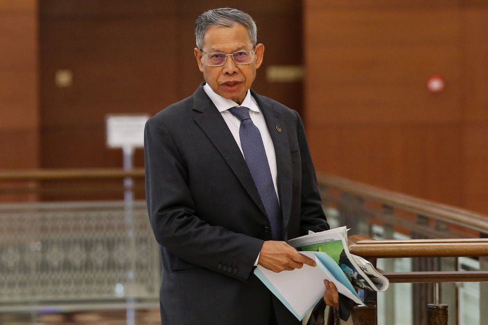 Jeli MP Datuk Seri Mustapa Mohamed is pictured at Parliament in Kuala Lumpur October 30, 2019. u00e2u20acu201d Picture by Yusof Mat Isa