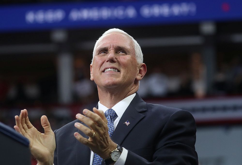 US Vice President Mike Pence applauds during a campaign rally in Minneapolis, Minnesota October 10, 2019. u00e2u20acu201d Reuters pic