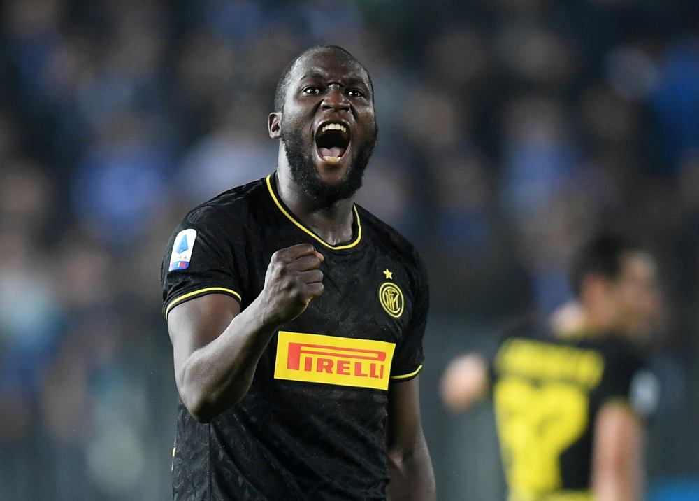 Inter Milan's Romelu Lukaku celebrates after scoring the second goal against Brescia October 30, 2019. u00e2u20acu2022 Reuters pic