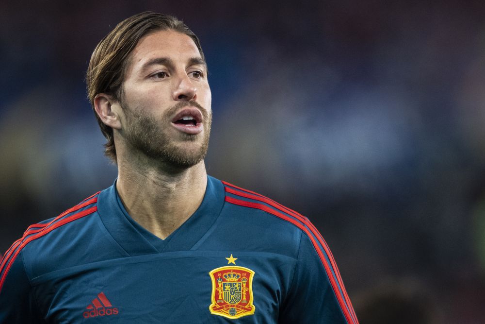 Sergio Ramos of Spain during warm up ahead of the Uefa Euro Qualifier football match between Norway and Spain on October 12, 2019 in Oslo. u00e2u20acu201d Reuters picnnn