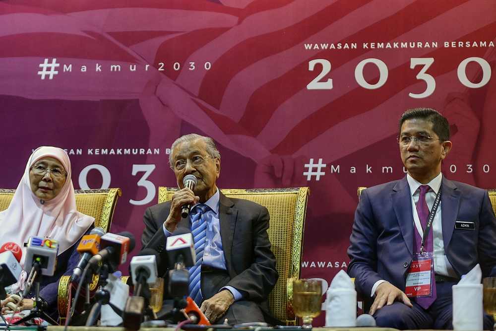 Prime Minister Tun Dr Mahathir Mohamad speaks during the launch of the Shared Prosperity Vision 2030 in Kuala Lumpur October 5, 2019. u00e2u20acu2022 Picture by Ahmad Zamzahuri