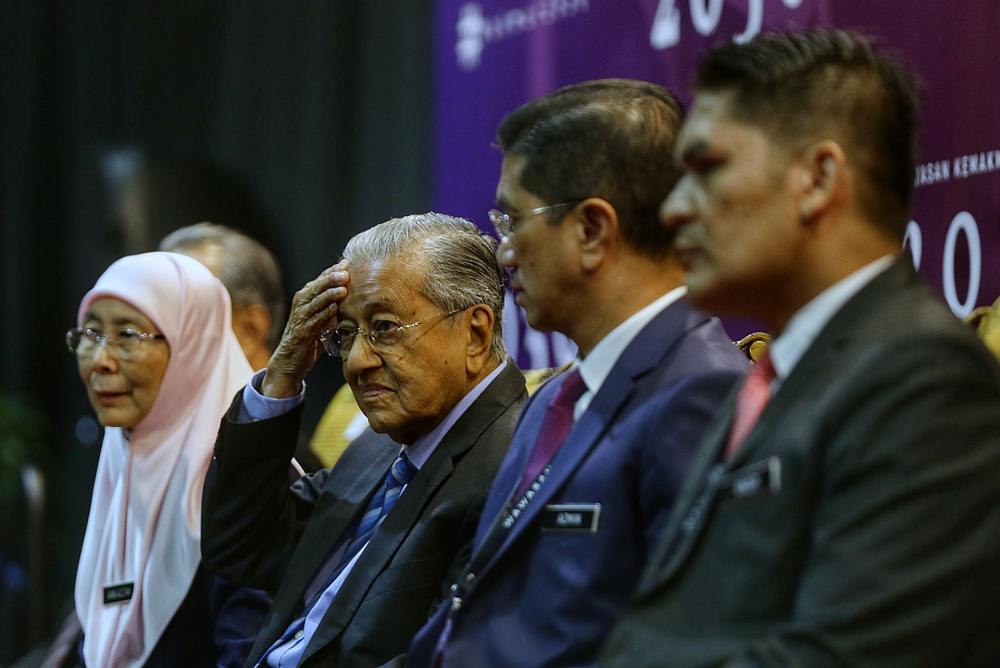 Prime Minister Tun Dr Mahathir Mohamad during the launch of the Shared Prosperity Vision 2030 in Kuala Lumpur October 5, 2019. u00e2u20acu2022 Picture by Ahmad Zamzahuri