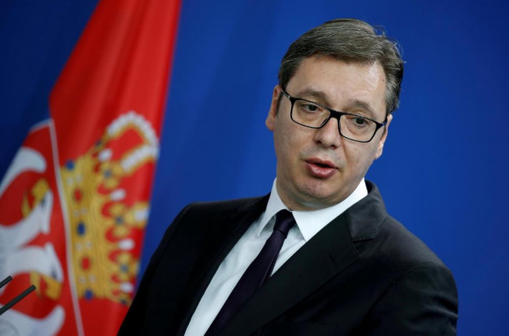 Serbiau00e2u20acu2122s President Aleksandar Vucic attends a news conference in Berlin, Germany April 13, 2018. u00e2u20acu201d Reuters pic