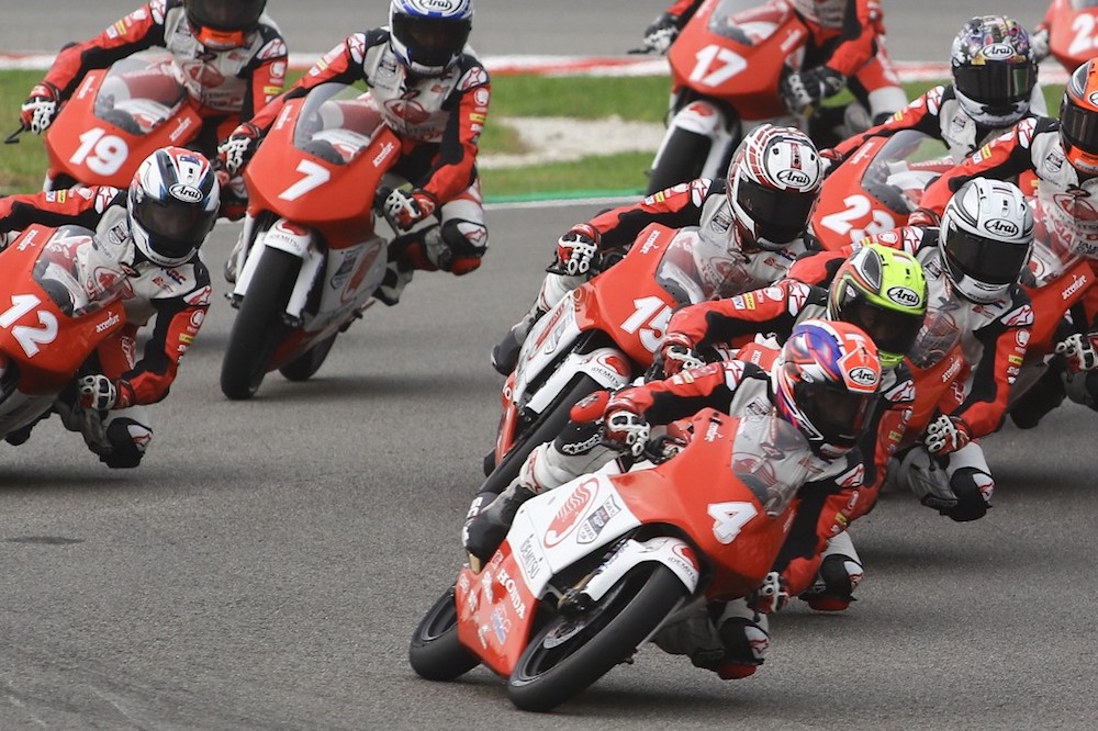 Indonesian rider Afridza Munandar (No. 4) rides through the pack during the Idemitsu Asia Talent Cup race at the Sepang International Circuit in Sepang November 2, 2019. u00e2u20acu201d AFP pic