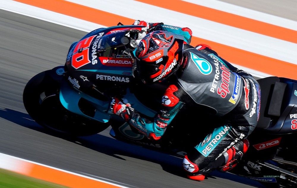Petronas Yamaha SRTu00e2u20acu2122s Fabio Quartararo rides during the fourth free practice session of the MotoGP Valencia Grand Prix at the Ricardo Tormo racetrack in Cheste near Valencia November 16, 2019. u00e2u20acu201d AFP pic
