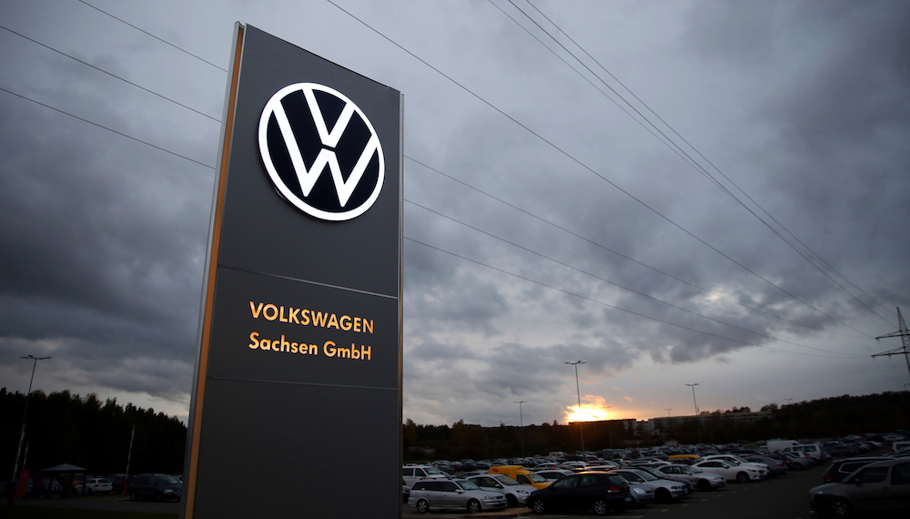The logo of German car maker Volkswagen is seen at the car factory in Zwickau, eastern Germany November 4, 2019. u00e2u20acu201d AFP pic