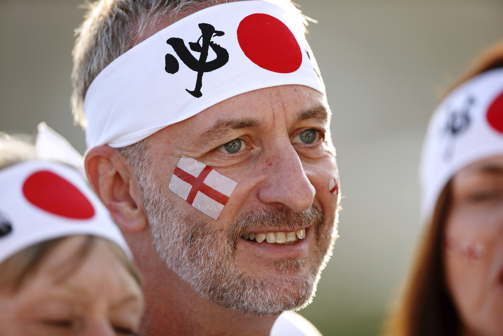 An England fan smiles before the Rugby World Cup final match at International Stadium Yokohama, Yokohama November 2, 2019. u00e2u20acu201d Reuters pic