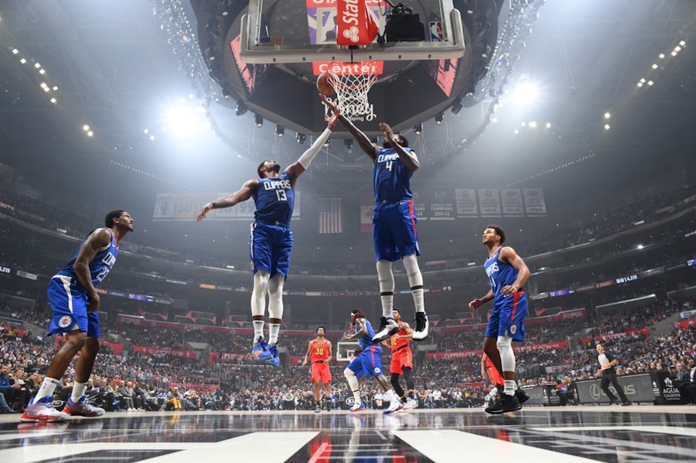 Paul George of the LA Clippers shoots the ball against the Atlanta Hawks at Staples Centre in Los Angeles November 16, 2019. u00e2u20acu201d AFP pic
