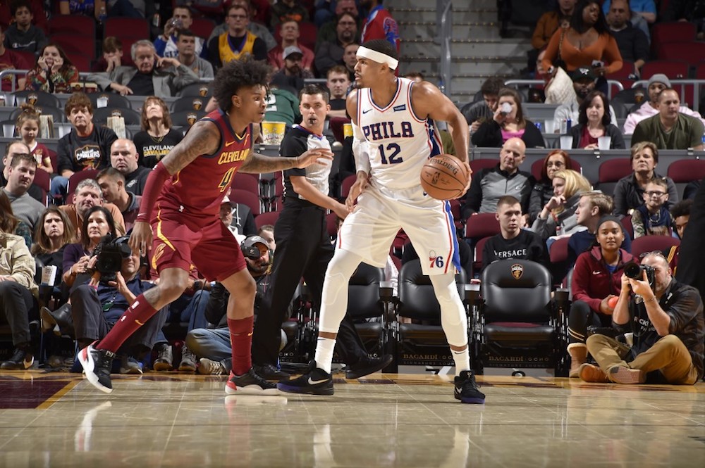 Tobias Harris of the Philadelphia 76ers handles the ball against the Cleveland Cavaliers at Quicken Loans Arena in Cleveland, Ohio November 17, 2019. u00e2u20acu201d AFP pic
