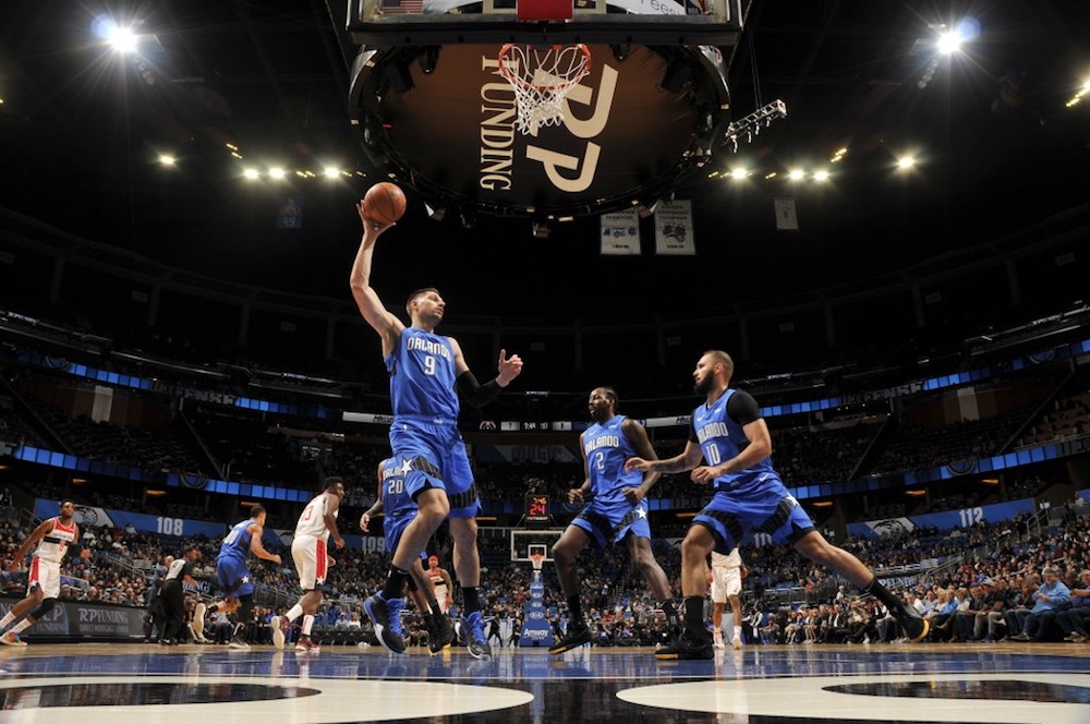 Nikola Vucevic of the Orlando Magic grabs the rebound against the Washington Wizards at Amway Centre in Orlando, Florida November 17, 2019. u00e2u20acu201d AFP pic