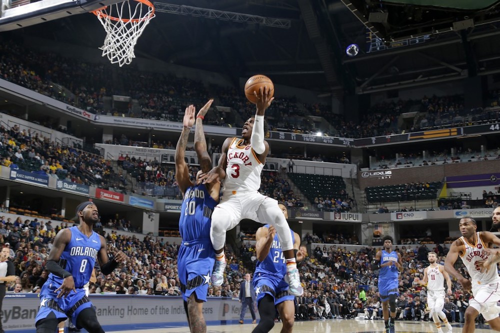 Aaron Holiday of the Indiana Pacers drives to the basket during a game against the Orlando Magic at Bankers Life Fieldhouse in Indianapolis November 23, 2019. u00e2u20acu201d AFP pic