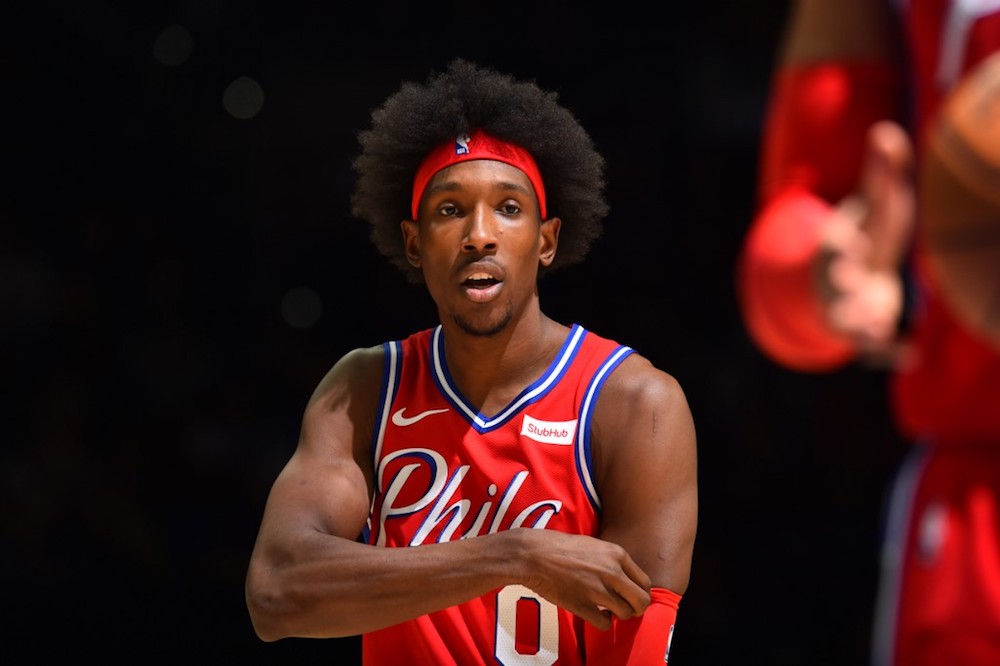 Josh Richardson of the Philadelphia 76ers looks on during a game against the Miami Heat at the Wells Fargo Centre in Philadelphia November 23, 2019. u00e2u20acu201d AFP pic
