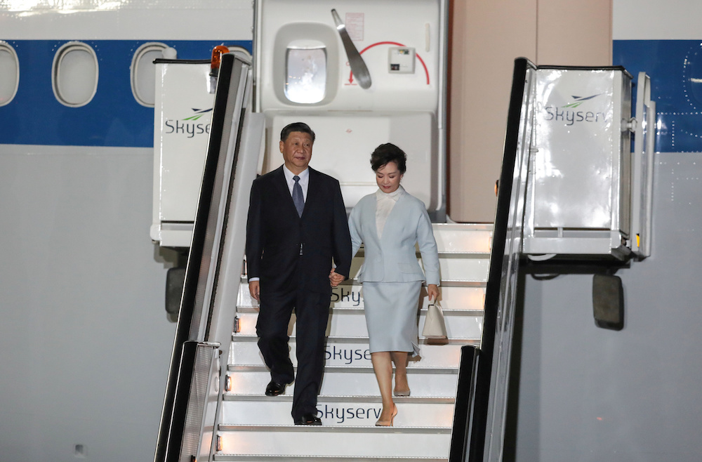 Chinese President Xi Jinping and his wife Peng Liyuan arrive at the Eleftherios Venizelos International Airport in Athens November 10, 2019. u00e2u20acu201d Reuters pic