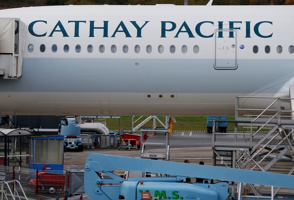A passenger plane of Cathay Pacific Airways parks at the airport in Colomiers near Toulouse, Southwestern France November 24, 2016.  u00e2u20acu201d Reuters pic