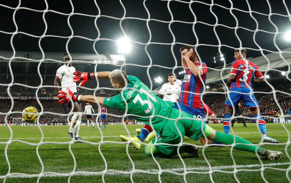 Liverpool’s Roberto Firmino scores their second goal during the Premier League with Crystal Palace at Selhurst Park in London November 23, 2019. — Action Images pic via Reuters