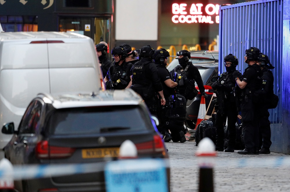 Police officers are seen near the site of an incident at London Bridge in London November 29, 2019. u00e2u20acu201d Reuters pic